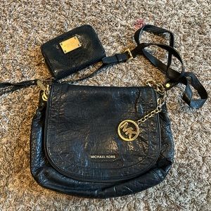 Leather Michael Kors crossbody bag with wallet